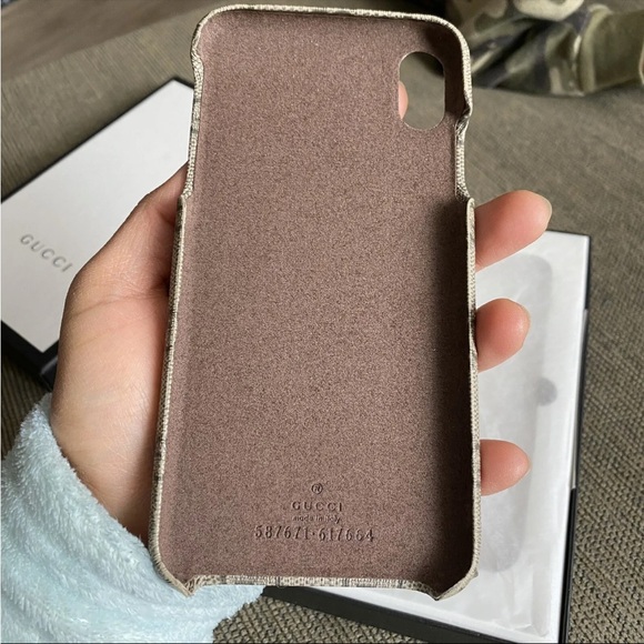 NEW NIB $360 GUCCI iPhone XS Max Case GG Supreme Monogram Ophidia - Picture 6 of 7